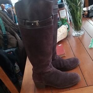 Tory Burch Purple Suede Riding Boots Sz 7
